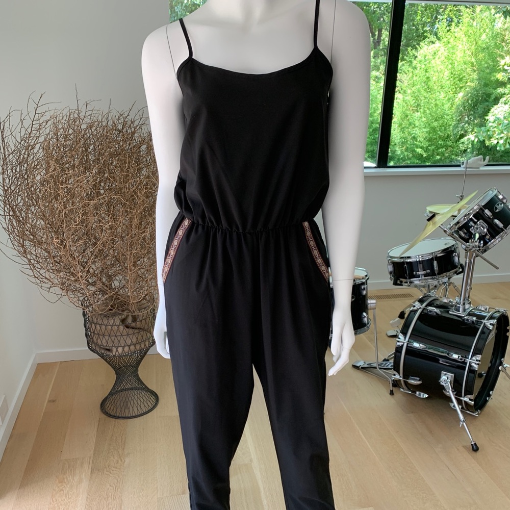 Colorblind Black Thin Strap Jumpsuit